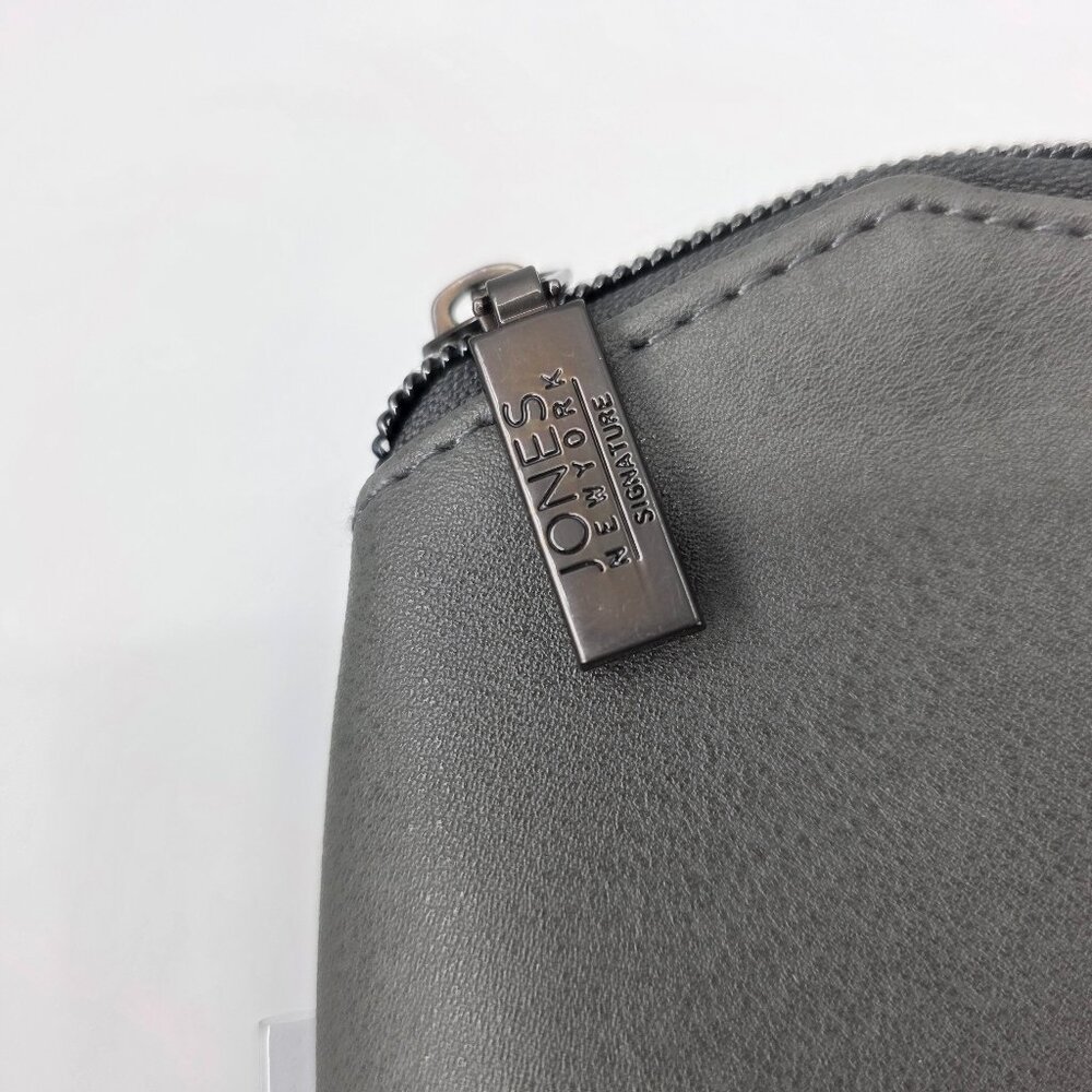 Jones New York Signature Charcoal Grey Pebbled Cosmetic Makeup Bag Pouch - Picture 4 of 8
